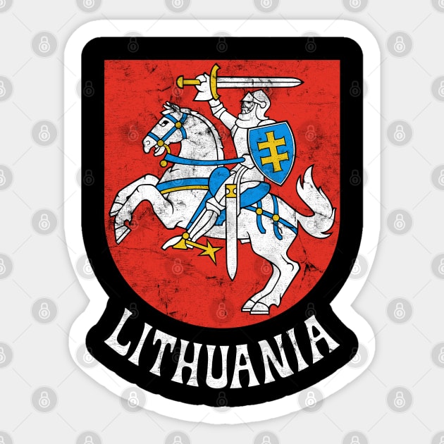 Lithuania - Vintage Distressed Style Flag Design Sticker by DankFutura